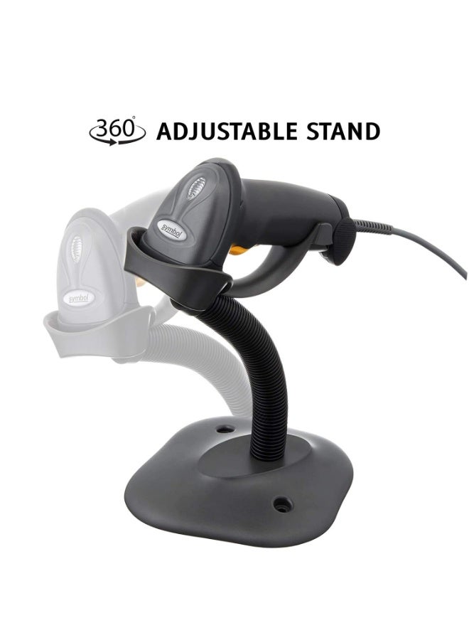 Zebra LS2208 1D Handheld Barcode Scanner Wired Optical Laser Black Corded Reader Imager with Stand and USB Cord - Image 4